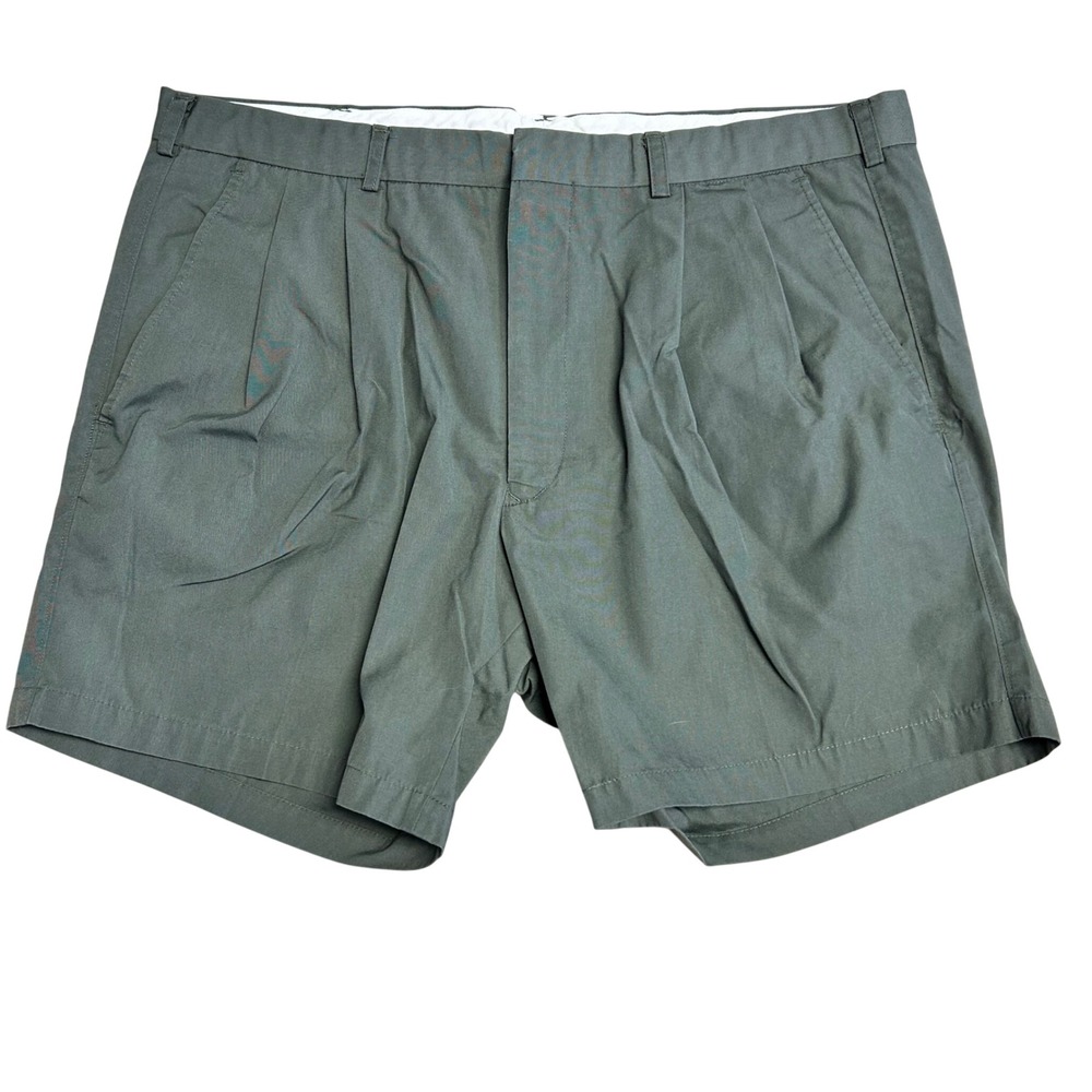 Atlantic Traders Mens Pleated Chino Shorts Size 40 Olive Cotton Blend Golf